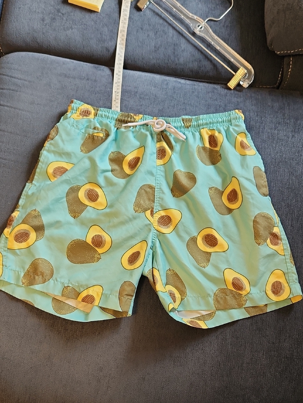 Trunk Surf & Swim Co. Swim Trunks in Aqua and Avocado Print Size L
